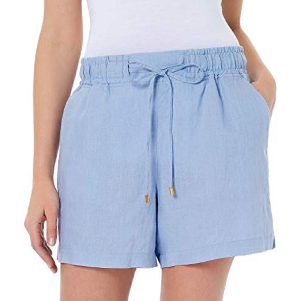 ELLEN TRACY Adjustable Drawstring Linen Shorts